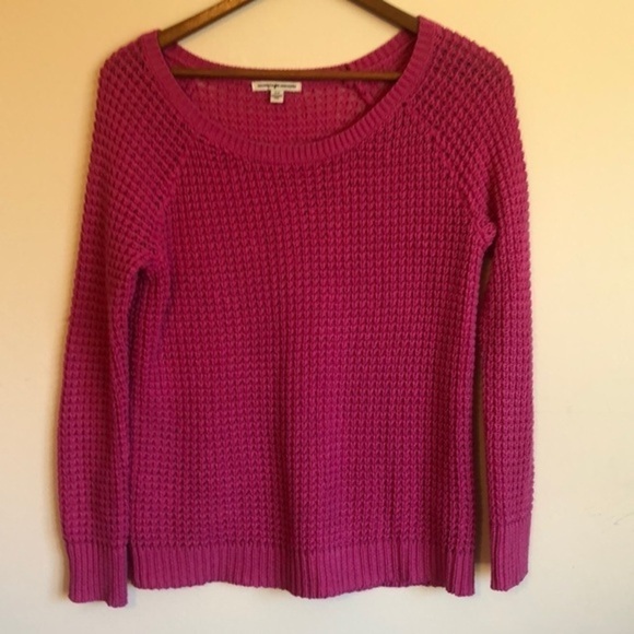 AMERICAN Eagle Outfitters pink waffle sweater S - Picture 4 of 6